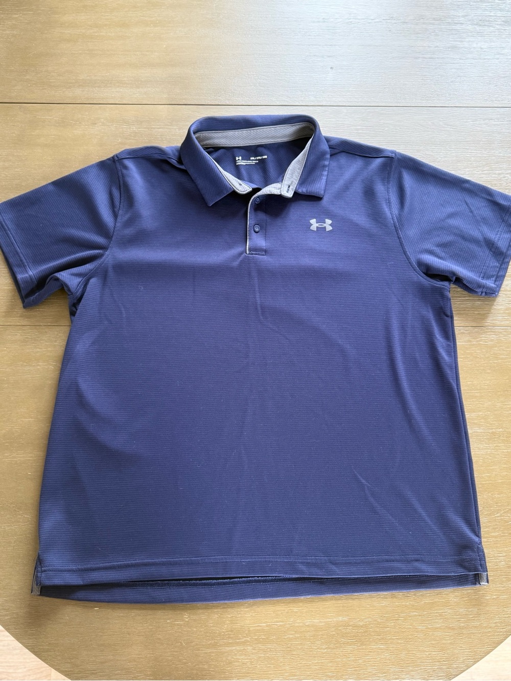 Under Armour Men's Dark Blue Polo with Gray Logo